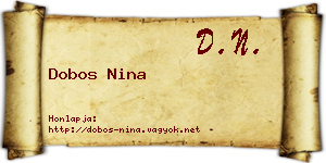 Dobos Nina névjegykártya
