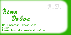nina dobos business card